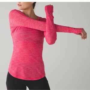 Lululemon 5 Mile Long Sleeve Heathered Boom Juice Pink 4